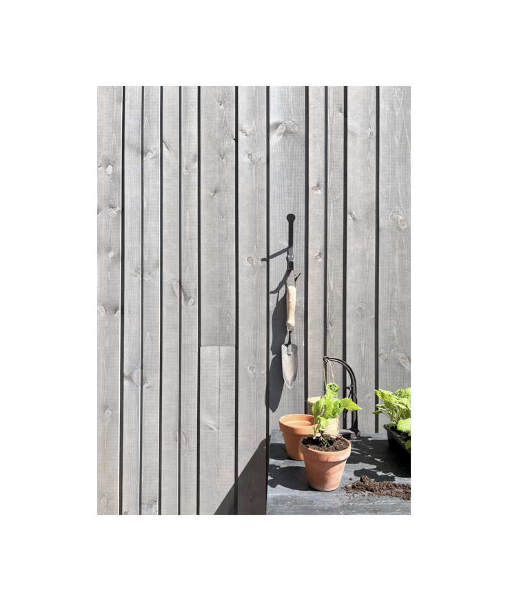 Spårpanel falsad rak kant änds Patinagrå kärnfuru 22x123mm