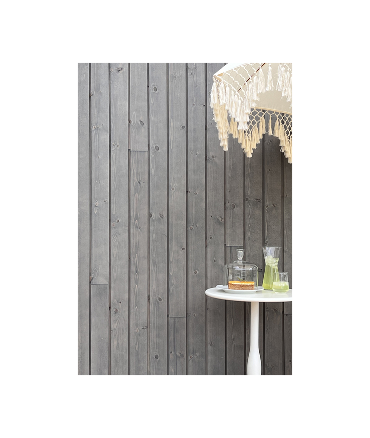 Spårpanel falsad rak kant änds Patinagrå kärnfuru 22x123mm