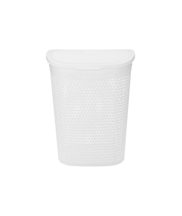 Tvättkorg med lock vit 60L
