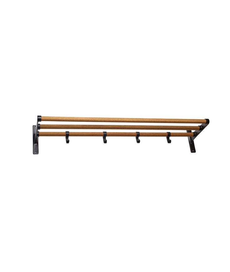 Hatthylla elegant svart/ek 60cm