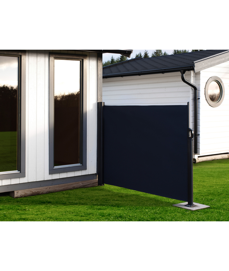 Skärm utdragbar svart 300x140cm