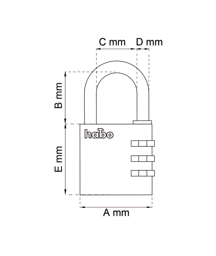 Hänglås 203-30 kombi silver