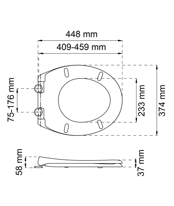 Toalettsits standard svart Cc75-176mm