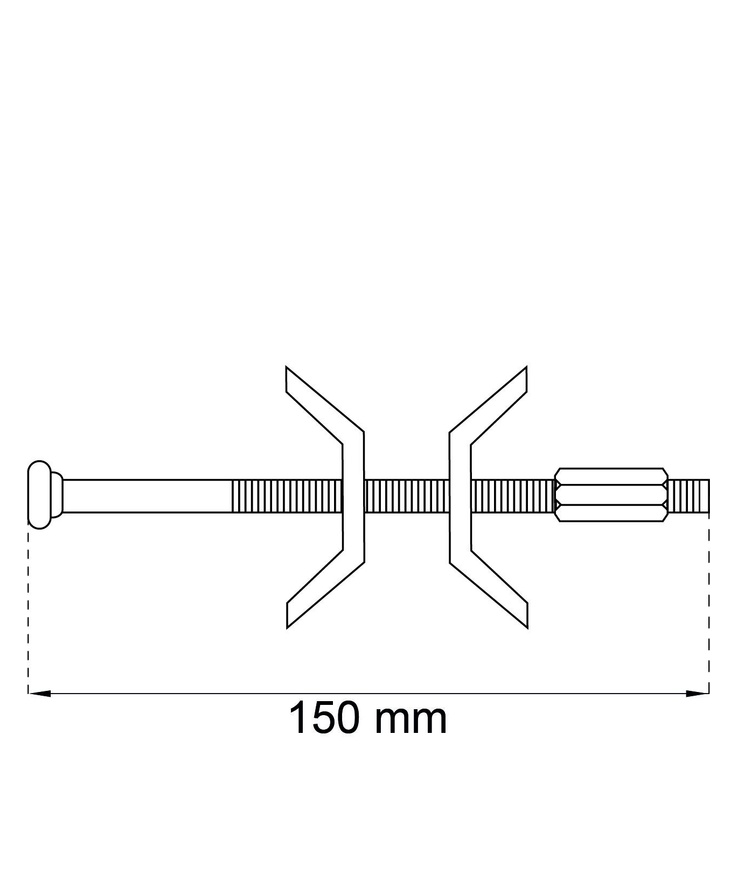 Bänkskivekoppling 262 m6x150mm