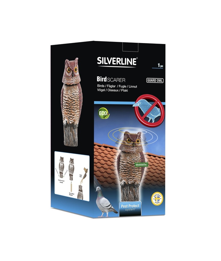 Fågelskrämma guard owl uggla Silverline