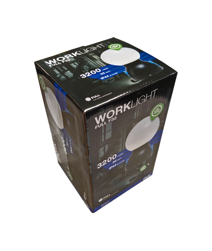 Arbetslampa led ip44 2st uttag 5m kabel 230v 30w