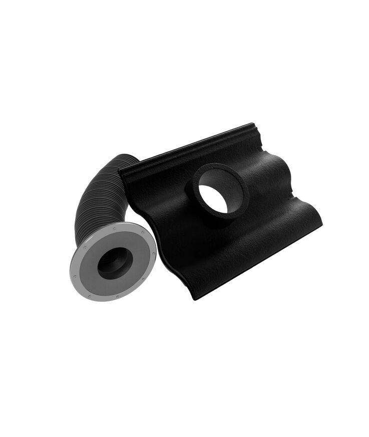 Avloppsluftare ekeby högblank 2-kupig ht801 classic svart