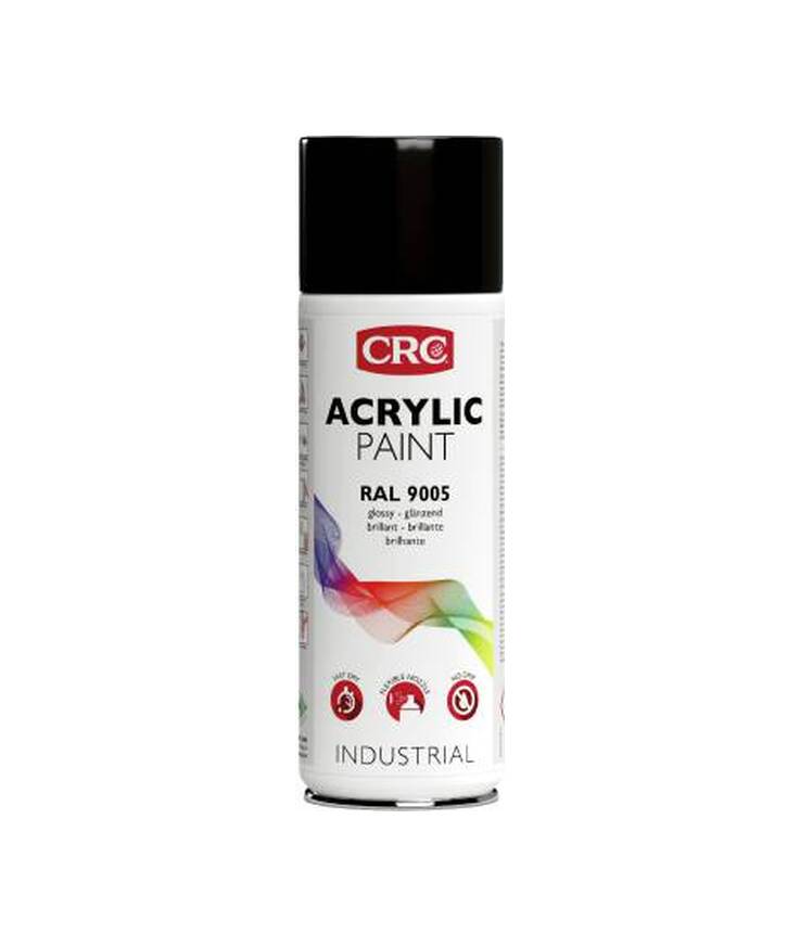 Färg akryl svart blank ral 9005 crc ae 400ml