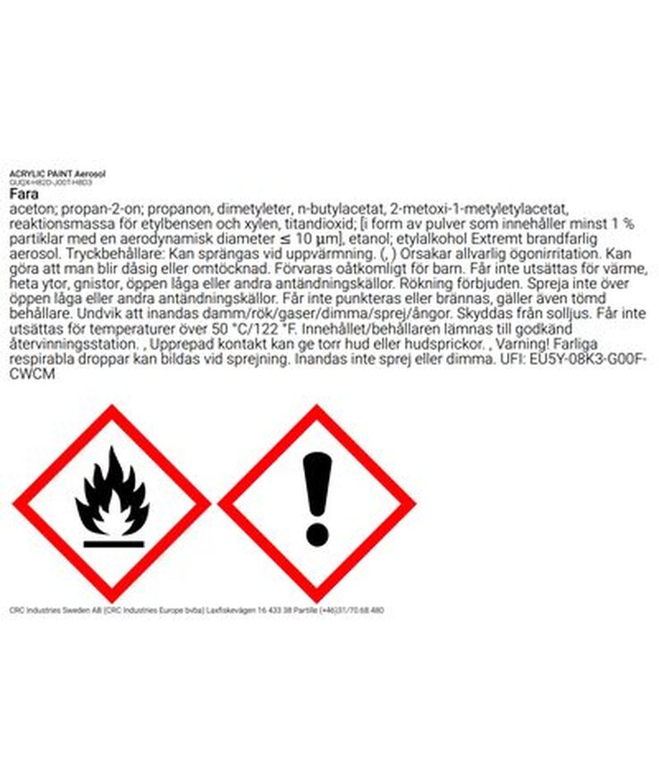 Färg akryl svart blank ral 9005 crc ae 400ml