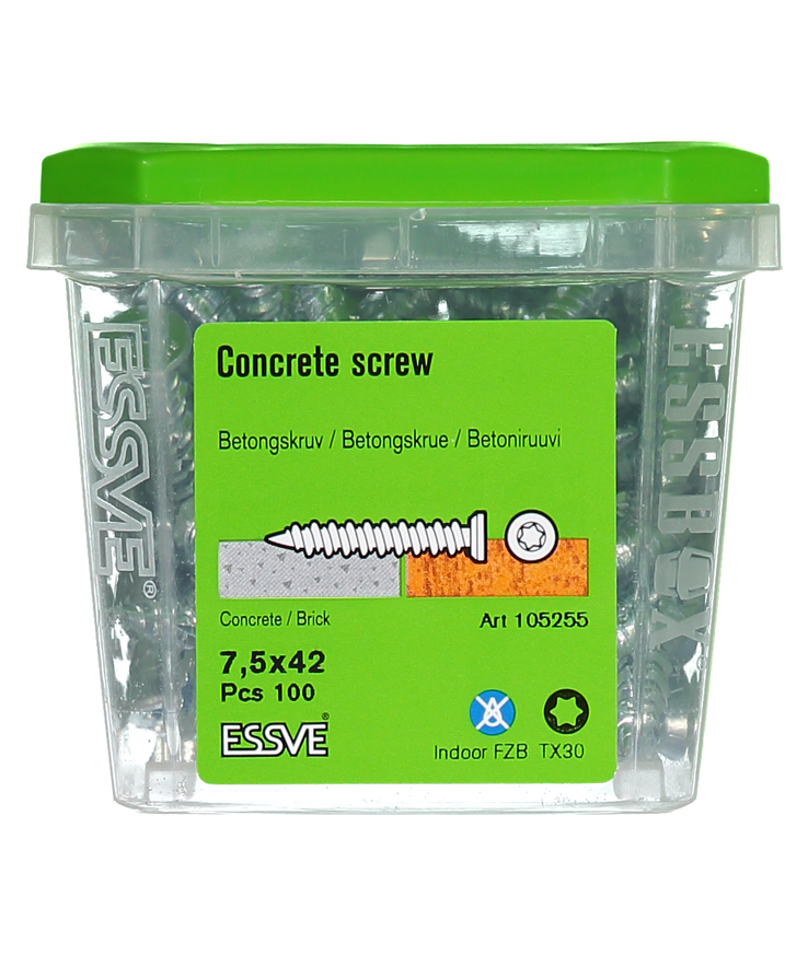 Betongskruv ecs-c försänkt Huvud fzb 7,5(6)x42