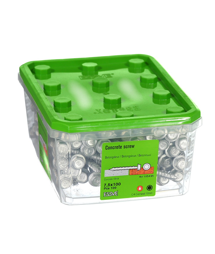Betongskruv ecs-hf hex fläns Corrseal 7,5(6)x100