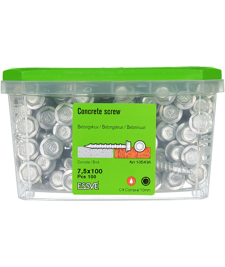 Betongskruv ecs-hf hex fläns Corrseal 7,5(6)x100