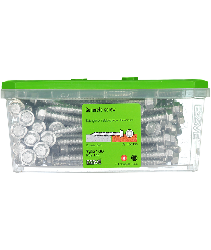 Betongskruv ecs-hf hex fläns Corrseal 7,5(6)x100