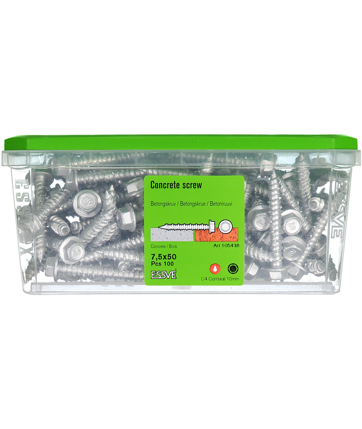 Betongskruv ecs-hf hex fläns Corrseal 7,5(6)x50