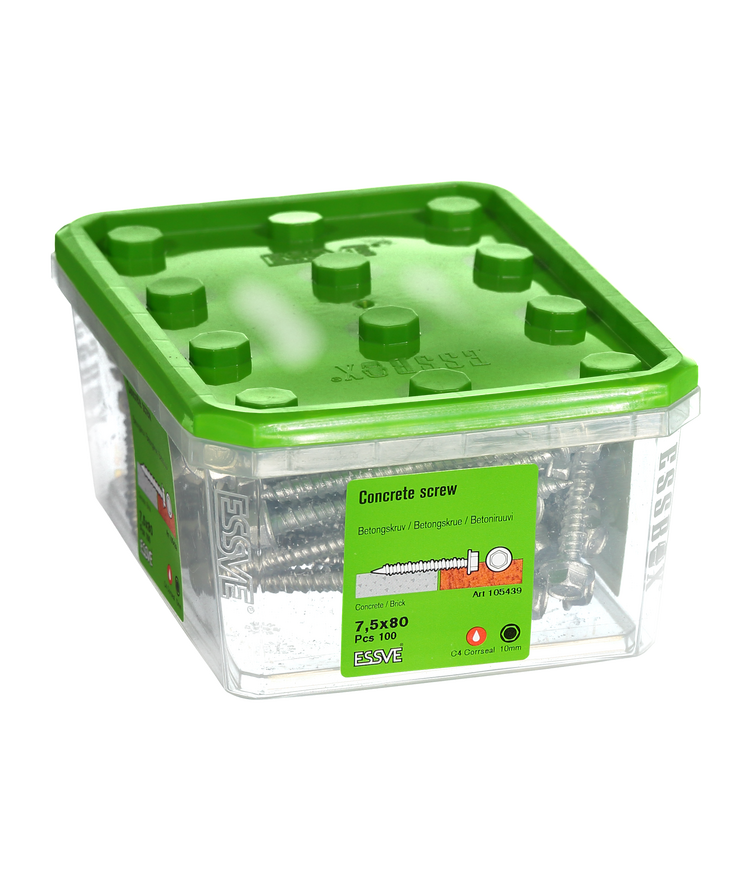 Betongskruv ecs-hf hex fläns Corrseal 7,5(6)x80