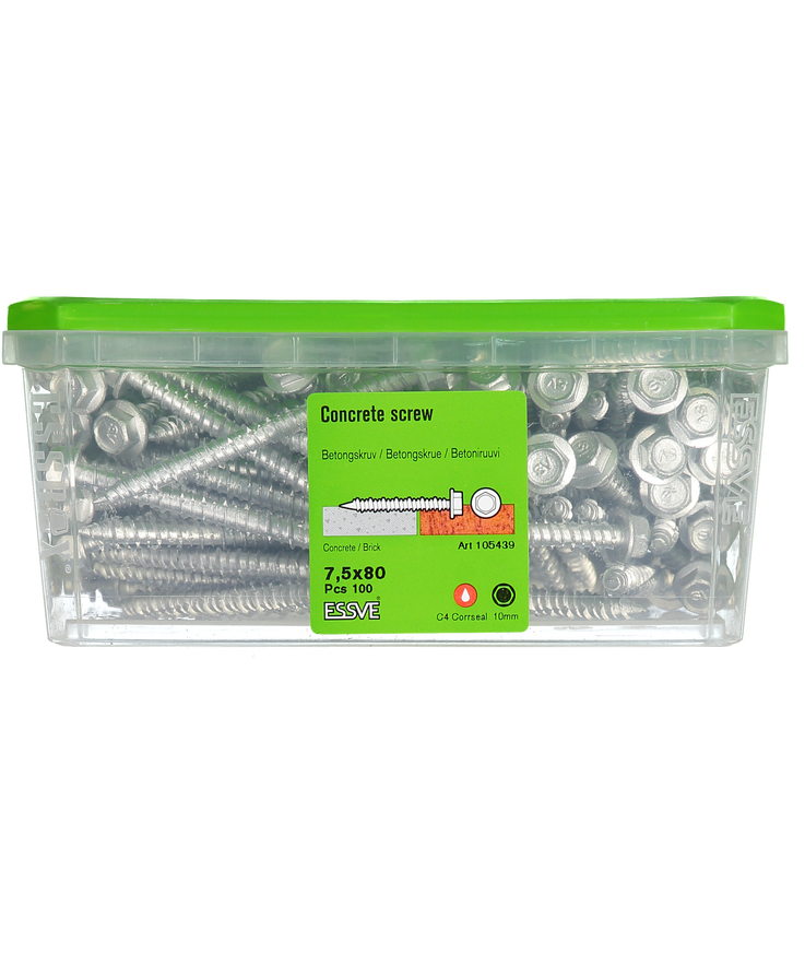 Betongskruv ecs-hf hex fläns Corrseal 7,5(6)x80
