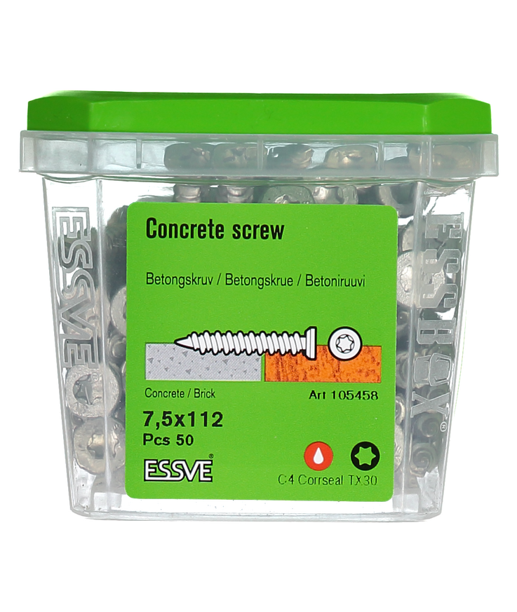 Betongskruv ecs-c försänkt Huvud corrseal 7,5(6)x112