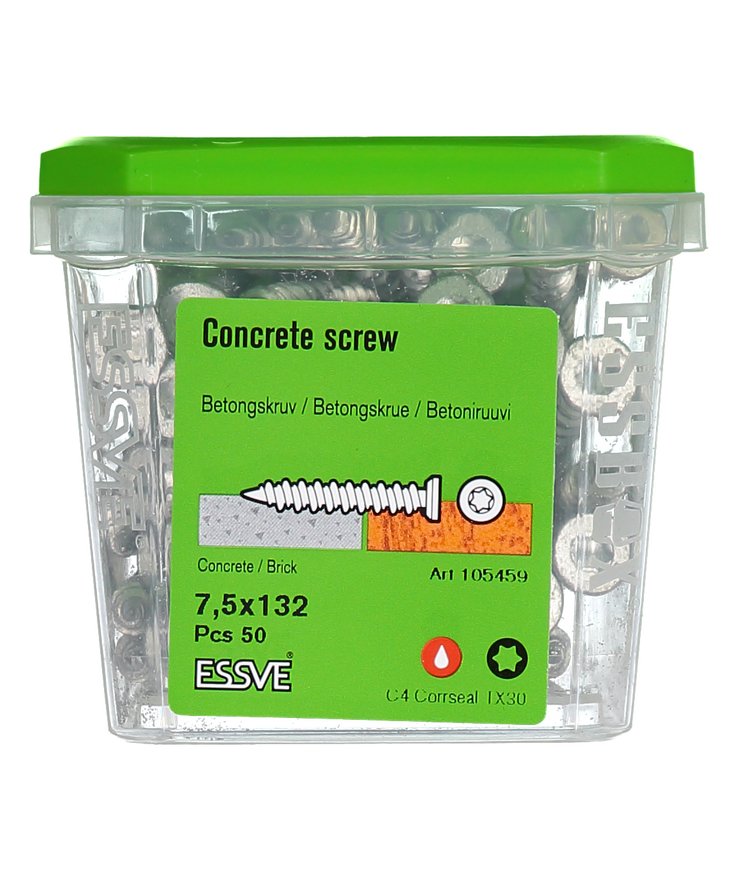 Betongskruv ecs-c försänkt Huvud corrseal 7,5(6)x132