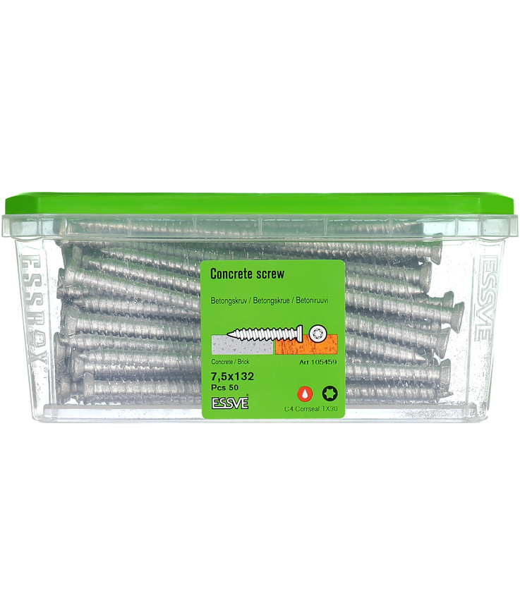 Betongskruv ecs-c försänkt Huvud corrseal 7,5(6)x132