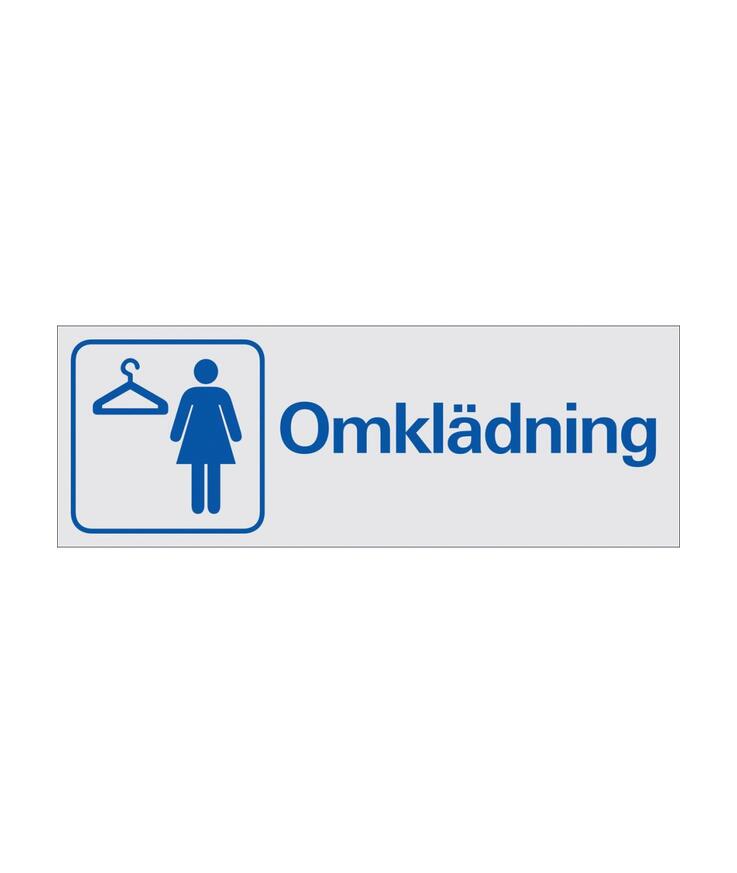 Skylt omklädning dam al tr 225x80