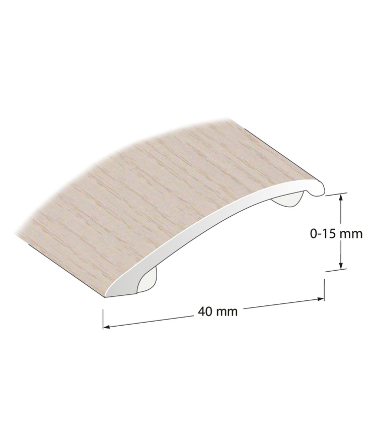 Nivålist fix vitkalkad ek Folie 2000x40x0-10mm