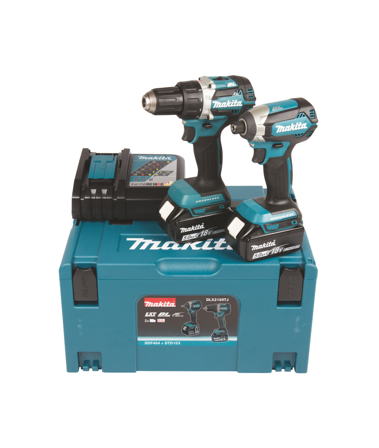Kombokit dlx2189tj makita Ddf484 dtd153 2x5ah dc18rc mak