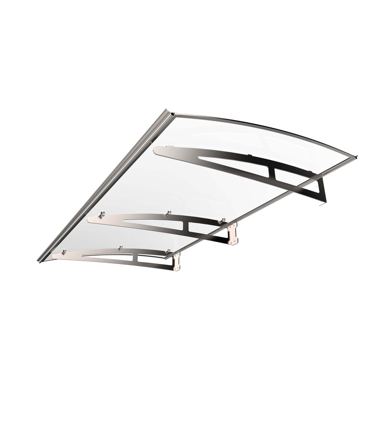 Entrétak silver/klarglas 2000x1000mm