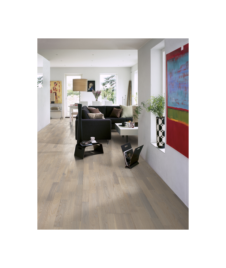 Parkett ek taranto 3-stav Mattlack vit 15mm