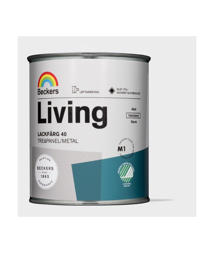 Lackfärg living halvblank 1 Vit 0,75l