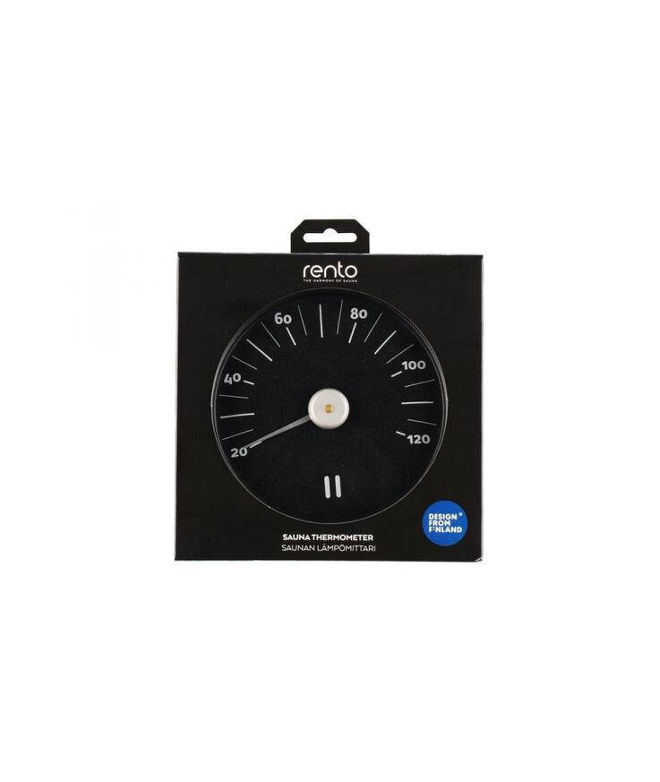 Bastutermometer Rento aluminium svart 15cm