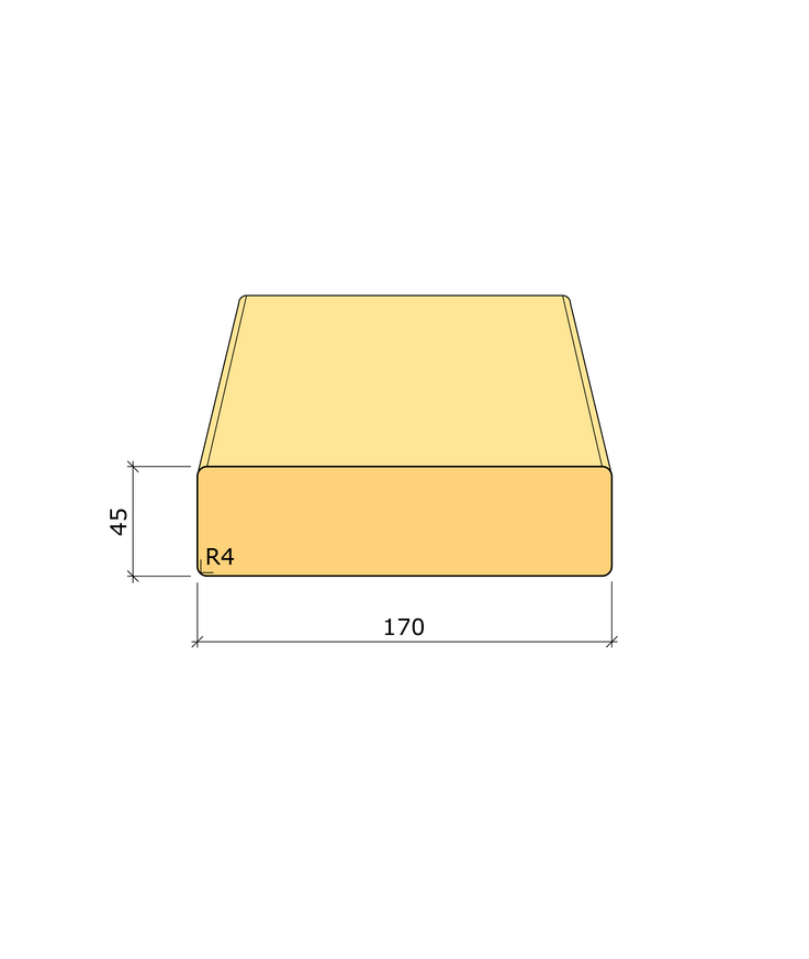 Byggregel c24 fingerskarvad Gran 45x170 6m