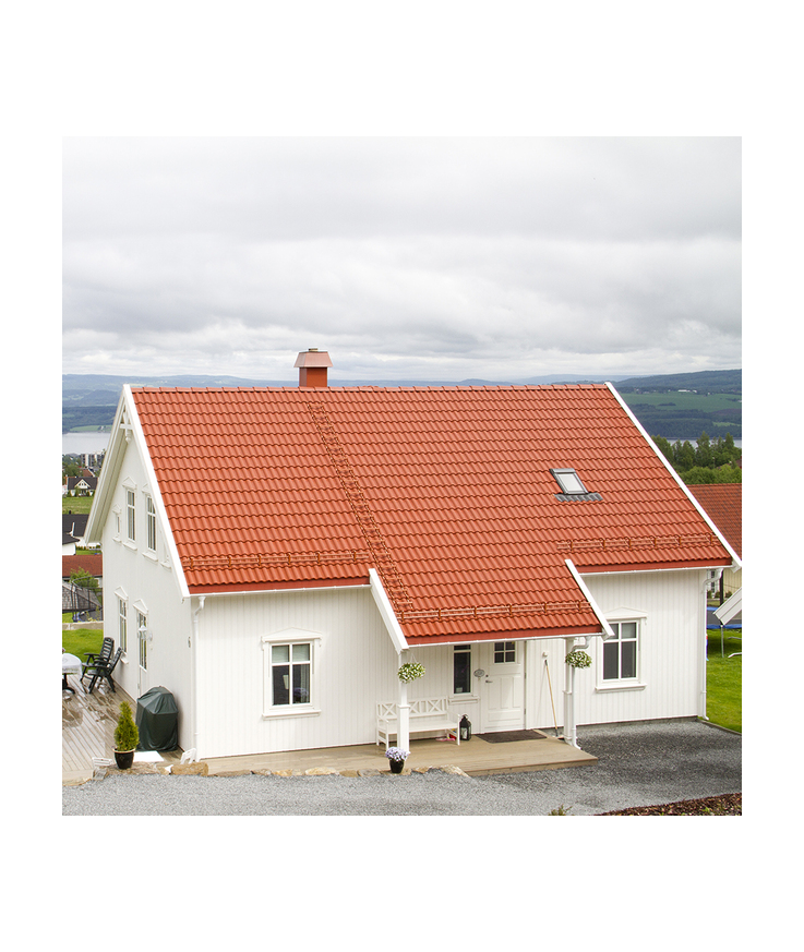 Takpanna palema bender betong 2-kupig struktur tegelröd