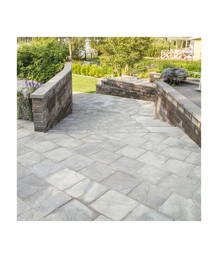 Markplatta cambridge präglad Fasad grå b 420x420x60mm