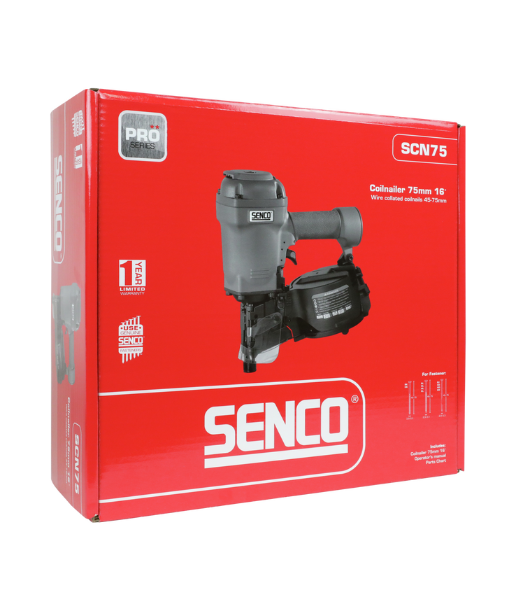 Spikpistol rullb scn75 16gr Senco luft 2,5-3,3mm, 45-75mm