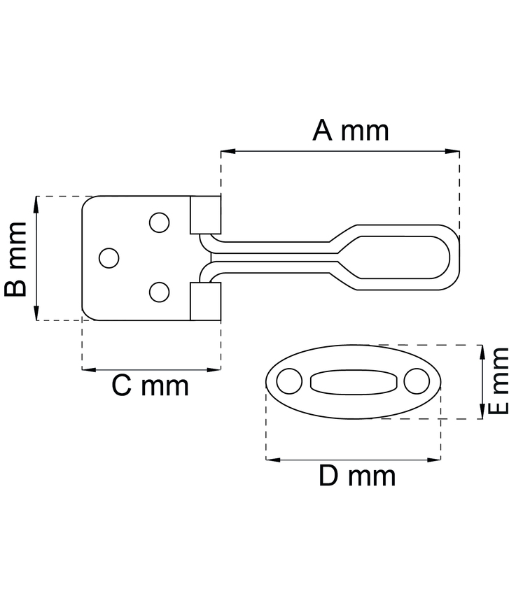 Trådhasp 5302 efz 67mm