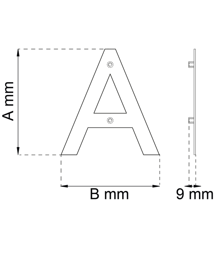 Bokstav home a svart 142x132mm