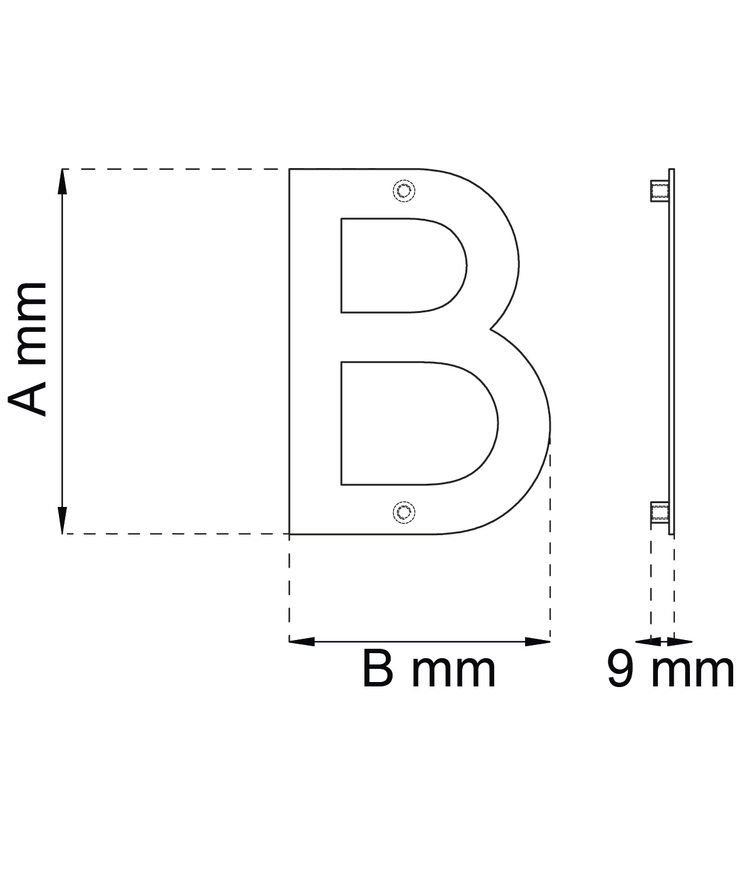 Bokstav home b rf 142x101mm