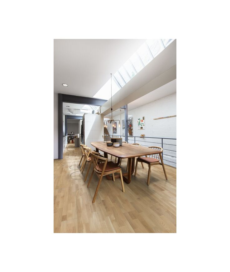 Parkett ek vanilla 3-stav Mattlack, vit