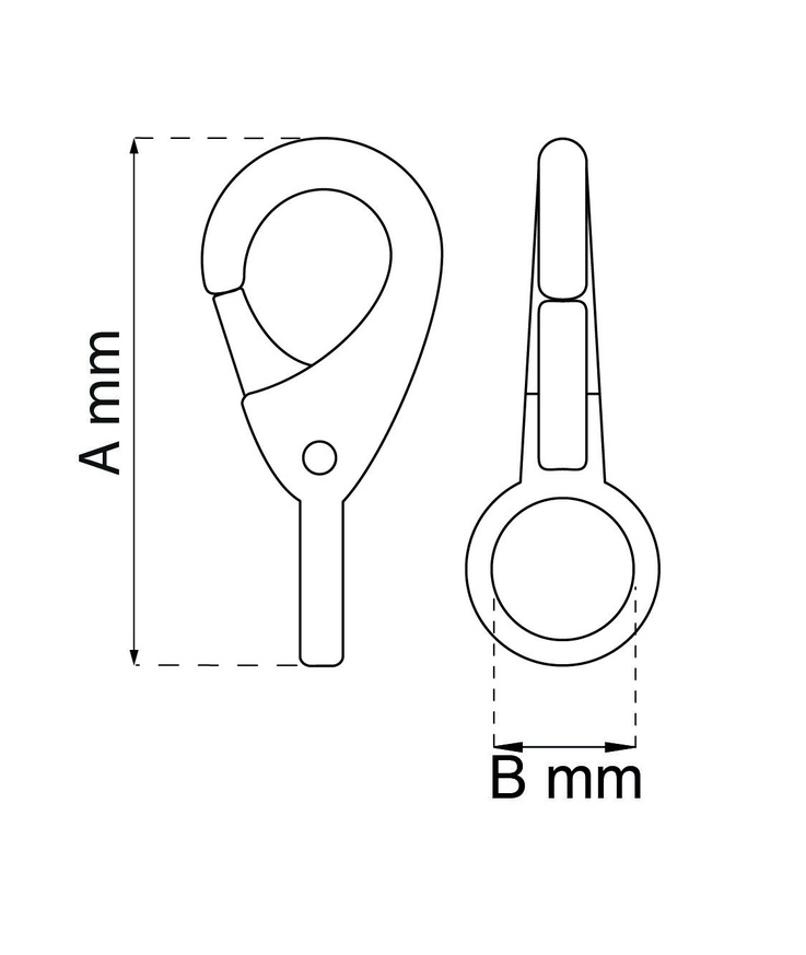 Karbinhake 249b-0 nickel 55mm
