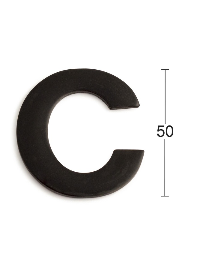 Bokstav självhäftande c svart 50mm