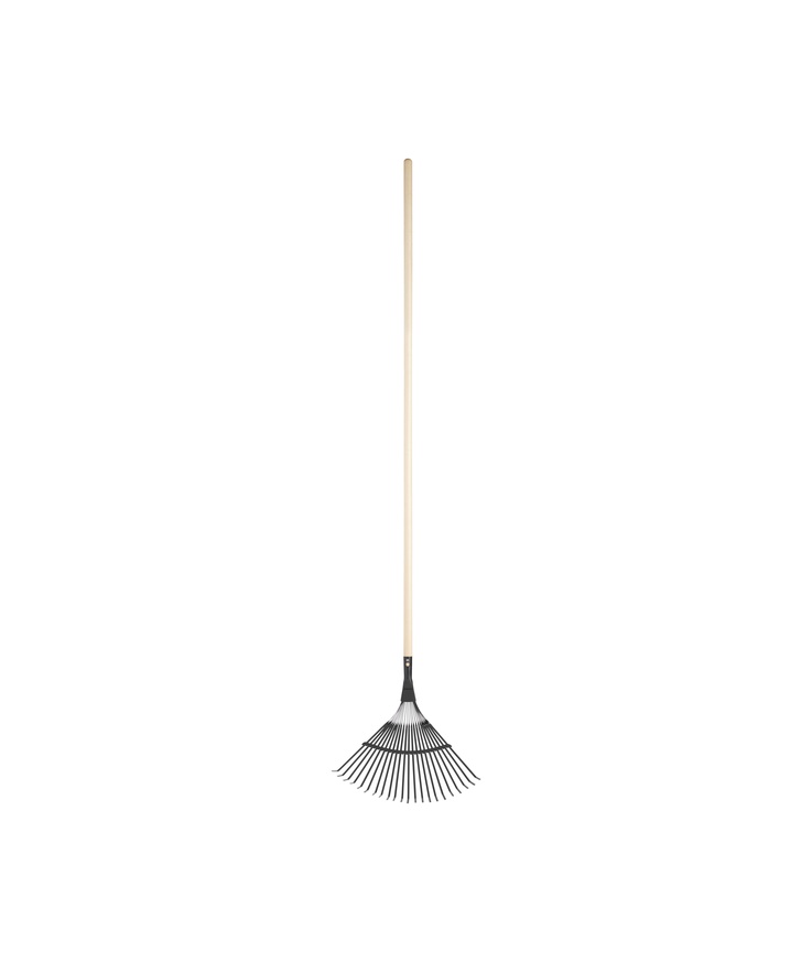 Lövräfsa 22-tandad metall m Träskaft 168cm
