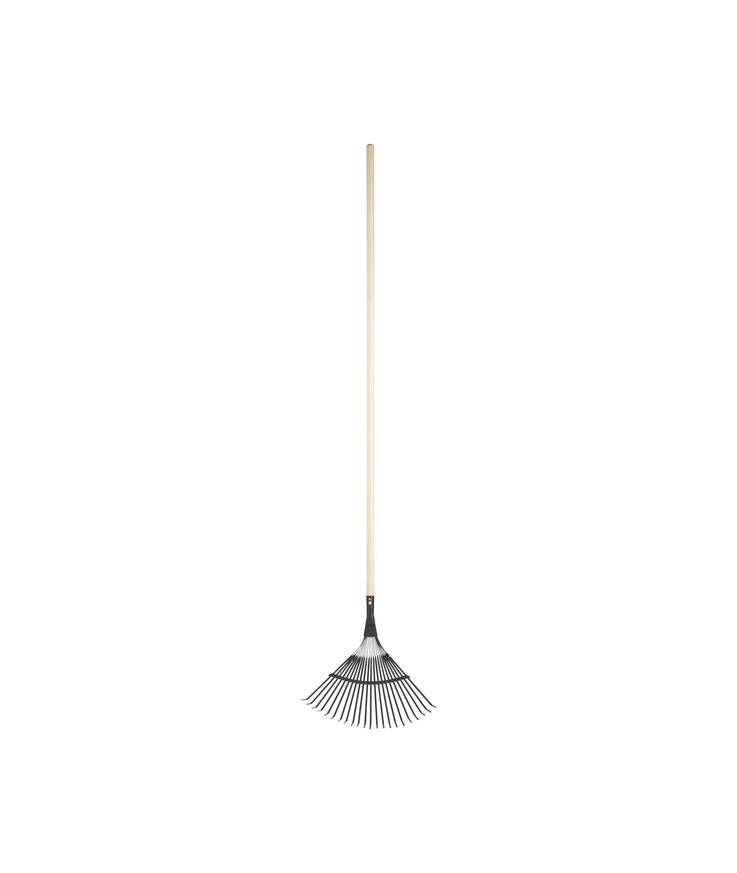 Lövräfsa 22-tandad metall m Träskaft 168cm