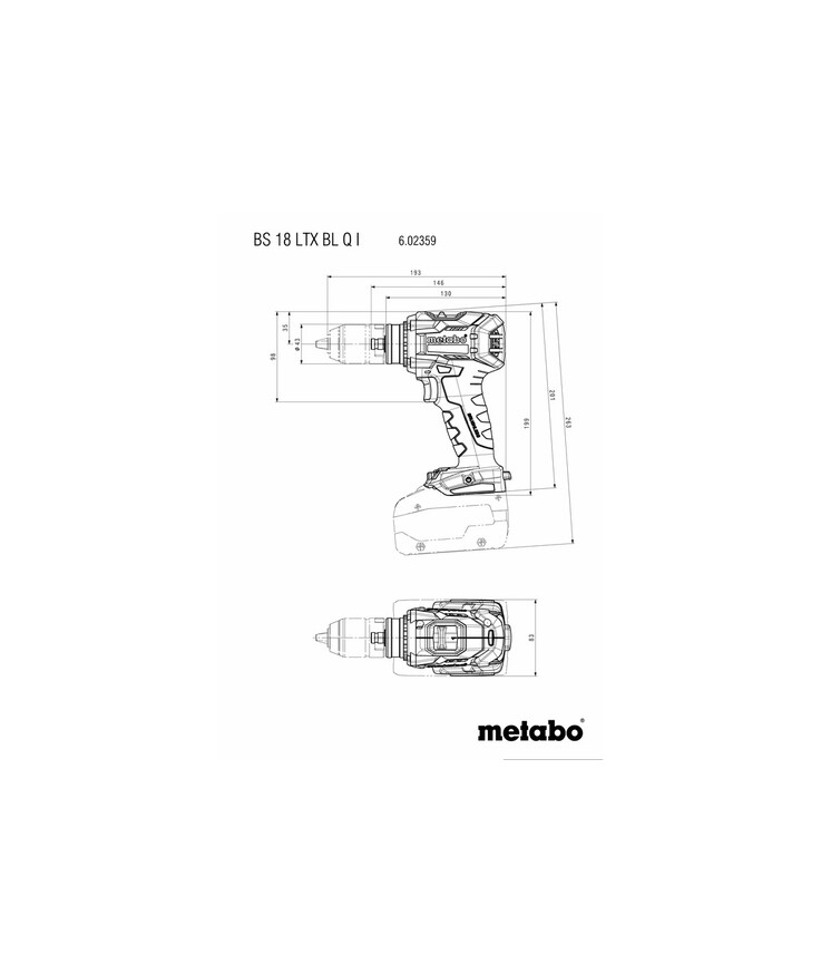 Borrskruvdragare Metabo BS 18 LTX BL Q I Utan Batteri & Laddare