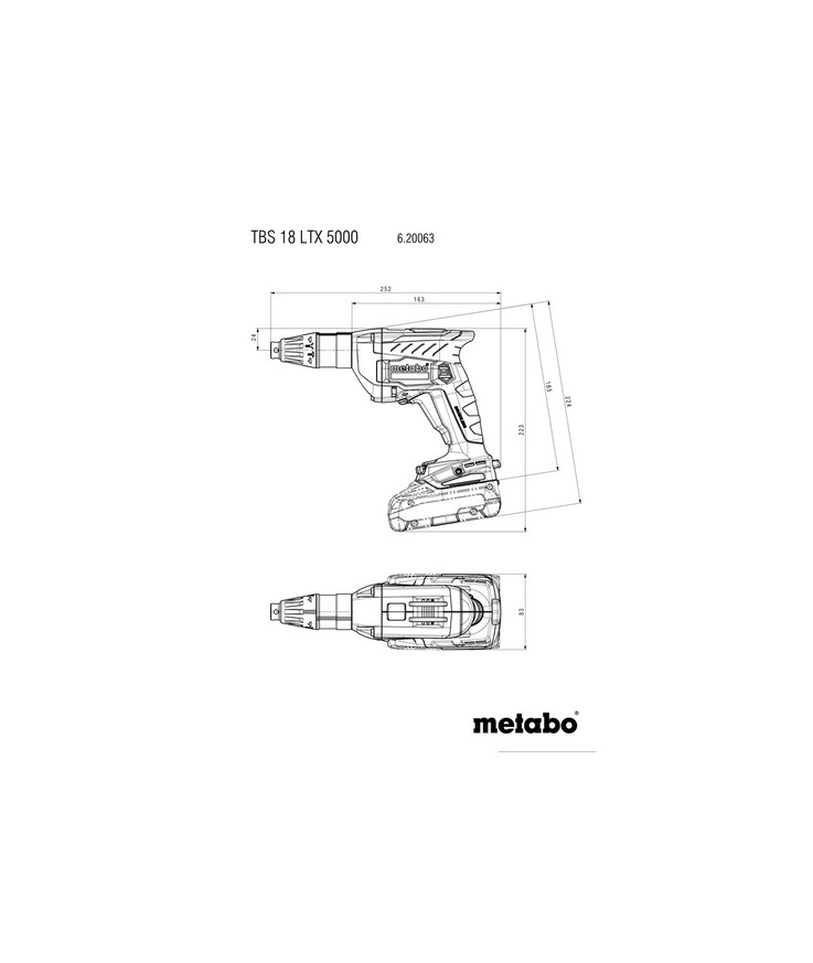 Skruvautomat hbs18ltxbl5000 Metabo 18v m-box 2x4ah