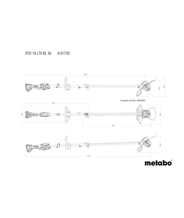 Grästrimmer rtd18ltxbl30 Metabo 18v solo 30cm