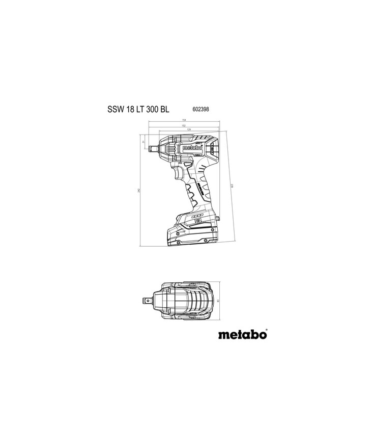 Mutterdragare ssw18lt300bl Metabo 18v solo 300nm krt