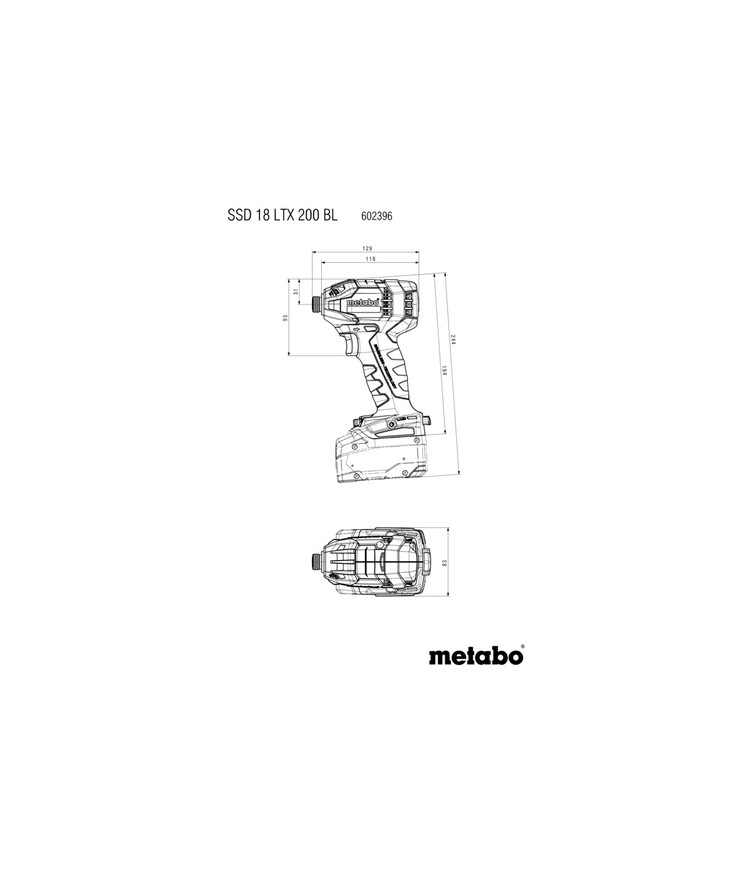 Mutterdragare ssd18ltx200bl Metabo 18v krt solo