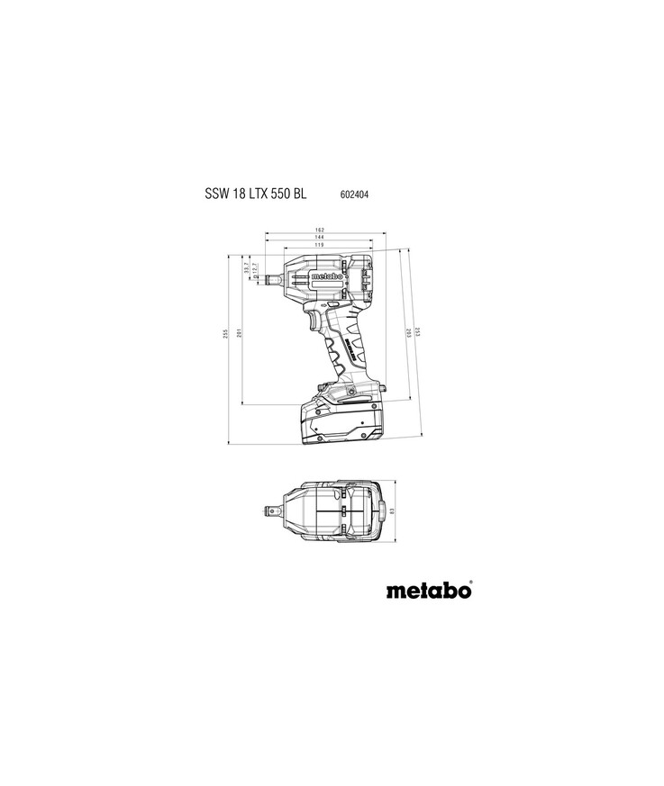 Mutterdragare ssw18ltx550bl Metabo 18v krt solo