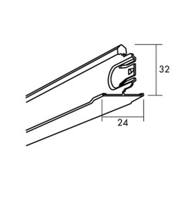 Tvärprofil connect t24 1200mm Vit