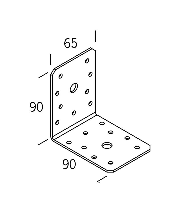 Vinkel 90 uf joma 2,5x90x90x65mm